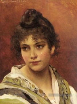  dame Tableau - Une jeune beauté Eugène de Blaas